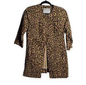 CAROL ANDERSON By Invitation Leopard Print Jacket 3/4 Sleeve w/Pockets Size XS